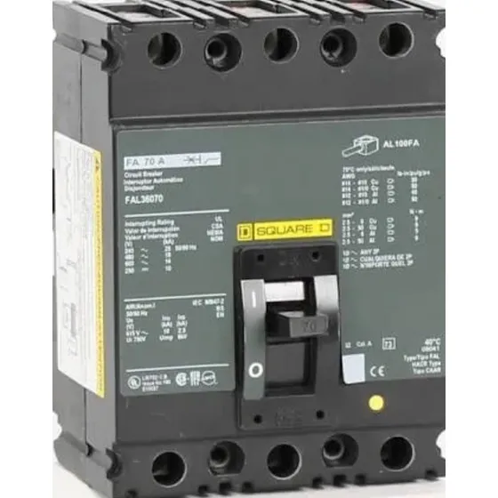 Terruptor Termomagetico Fal36070 600v 3p 70 Amp Squared