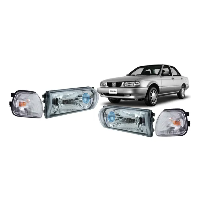 Optico + Farol Punta Para Nissan V16 2005 2011 Ojo Azul Par