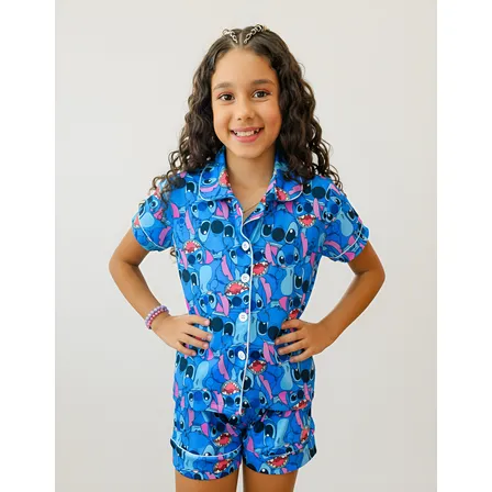 Pijama Americano Infantil Stitch Roupa De Dormir Personagens