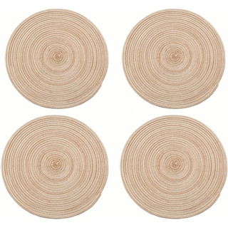Set De 4 Manteles Individuales Redondos Trenzados Set De 4 Manteles Individuales Redondos Trenzados