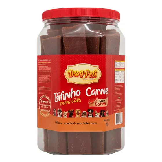 Bifinho Macio Cachorros Cães Premium 2kg Dog Peti Bastão Sabor Carne