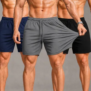 Urban Republic Kit 3 Shorts Bermuda Masculina Tactel Com Elastano Academia