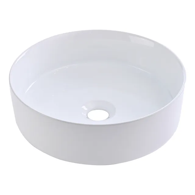 Goral Lavabo Ovalin De Cerámica Blanco Para Baño Baños Ovalado De Sobreponer Acabado Alto Brillo Económico Pequeños Medianos Modernos Lavadero Para Casa Casas Elegante Al-105