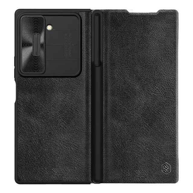 Carcasa Case Forro Estuche Funda Para Samsung Galaxy Z Fold | Fold6 | Fold5 | Nillkin Qin Pro Leather Case + Soporte Pen