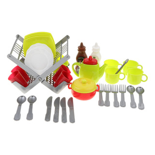 Juego De Platos Y Utensilios Para Niños Con Escurridor De Juego De Platos Y Utensilios Para Niños Con Escurridor De