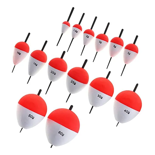 Fasplore Bobbers Pesca 14 Tamaño Flotador Espuma Dura Rojo