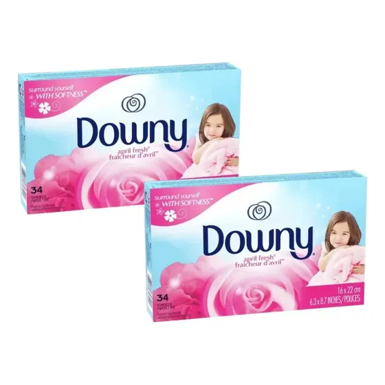 Kit C/ 2 Lenços Amaciantes Secadora Roupas Downy C/34 Folhas