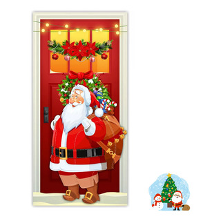 1pc De Funda Puerta Tela Colgante Navideña For Decoración 1pc De Funda Puerta Tela Colgante Navideña For Decoración