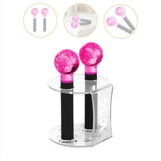 Kit Esferas Cromoterapia Rosa Com Glitter + Suporte AcrĂlico Kit Esferas Cromoterapia Rosa Com Glitter + Suporte AcrĂlico