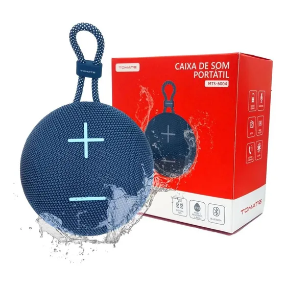 Caixa Som Alto Falante Bluetooth Azul Ou Preta 127/220v