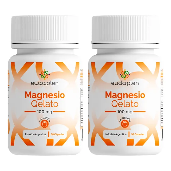 Eudaplen Kit X2 Magnesio Qelato 100mg Suplemento Vegetal 50c