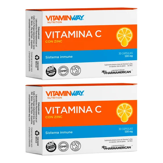 Vitamin Way Kit X2 Vitamina C Con Zinc Sistema Inmune 30c