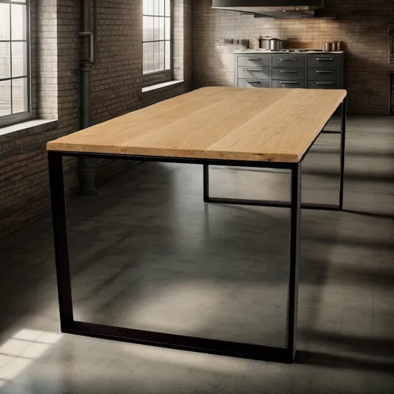 Mesa Industrial De Madera Y Hierro 140x70 Cm