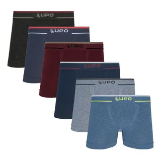 Cueca Lupo Boxer Kit 6 Peças Microfibra Sem Costura Box 733 Cueca Lupo Boxer Kit 6 Peças Microfibra Sem Costura Box 733