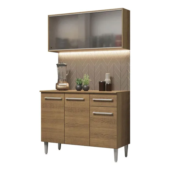 Cocina Integral Completa Modular Madesa Emilly 105cm Color Marrón 01