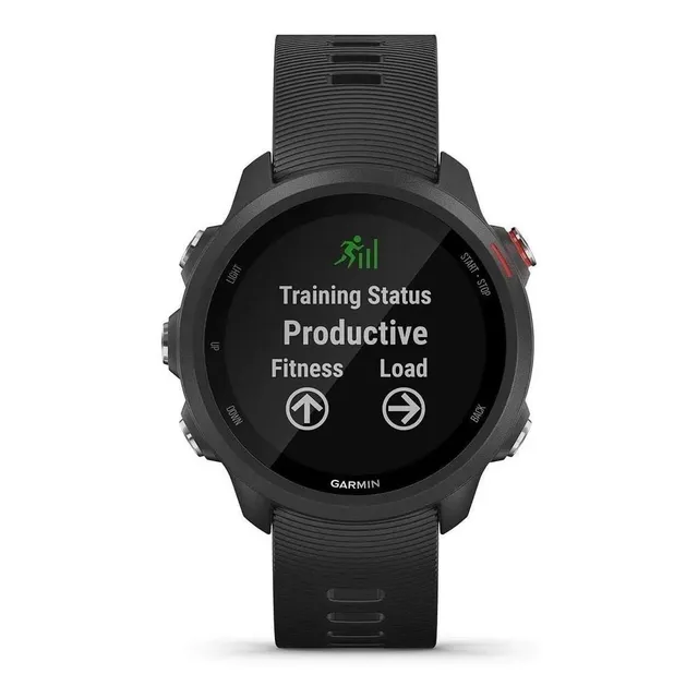 Smartwatch Garmin Forerunner 245 Music Sport 1.2" caja 42.3mm de polímero reforzado con fibra negra, malla black de silicona y bisel negro de dlc