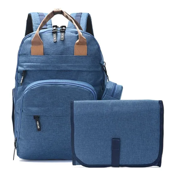 Mochila Maternal Con Cambiador Porta Chupetes Bolsillos Azul Azulo