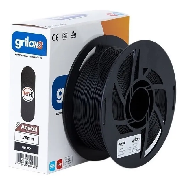Filamento Acetal 1.75mm Grilon3 - 1kg - Impresion 3d Color Negro