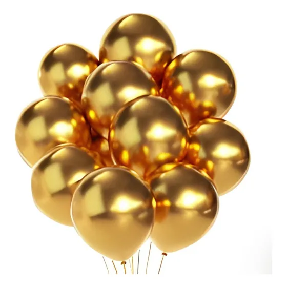 50 Globos Latex No 12 Pulgadas Swan Balloons Dorado Cromado