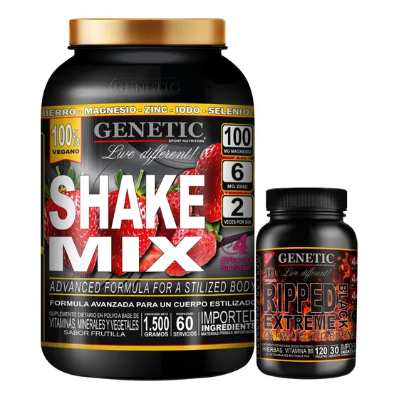 60 Dias Diet Protein Shake Mix Quemador Ripped Black Genetic