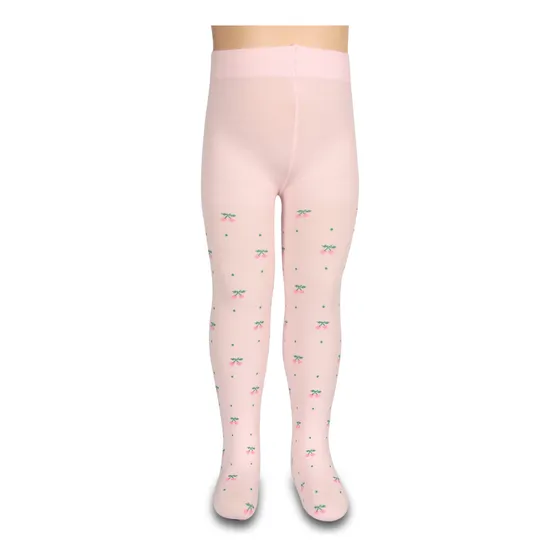 Medias Pantys Finas Para Niña Estampado De Cerezas 