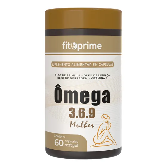 Ômega 3-6-9 Mulher Prímula Linhaça Borragem Vitamina E 60 Cápsulas