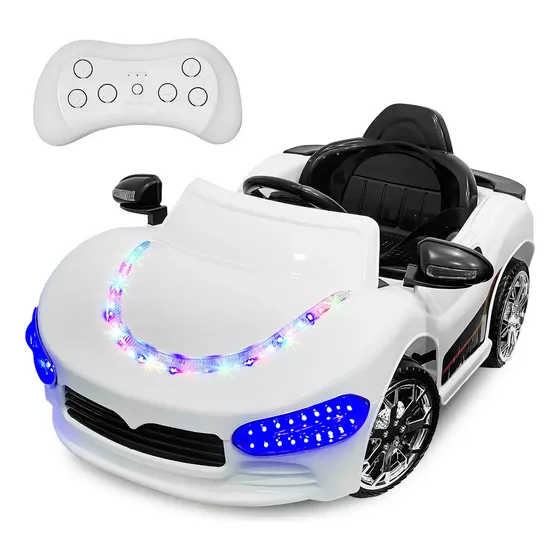 Auto A Batería 6v Control Remoto Luces Música Sonido El Rey Color Blanco Expert Kids | Cuotas sin interés
