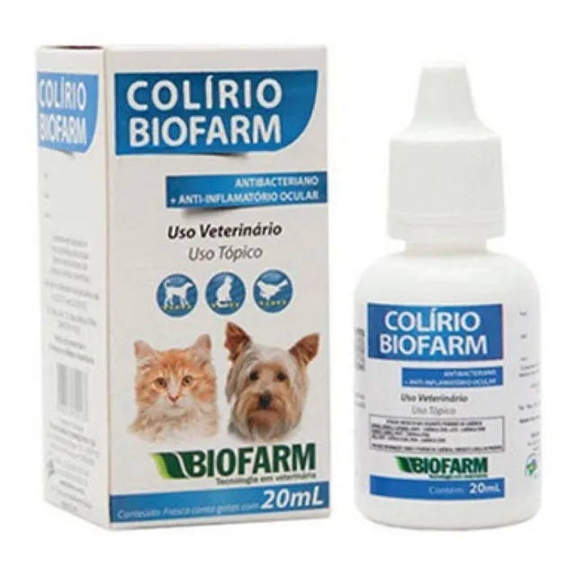 Colirio Biofarm 20ml Trata Infecções Oculares Por Bacterias