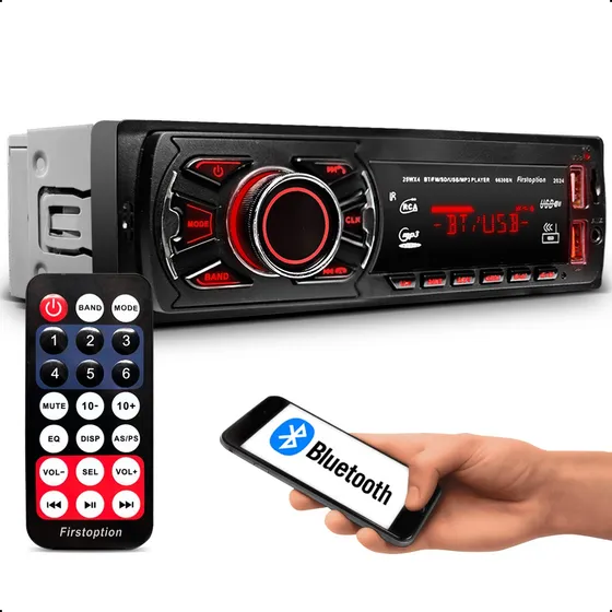 Som Pra Carro Aparelho Auto Rádio Automotivo Toca Bluetooth