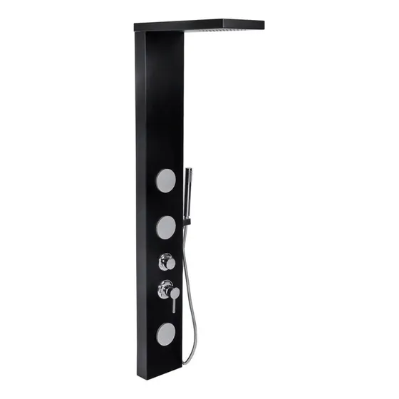 Columna De Ducha Aluminio Negro 2 Jets Sensi D Acqua