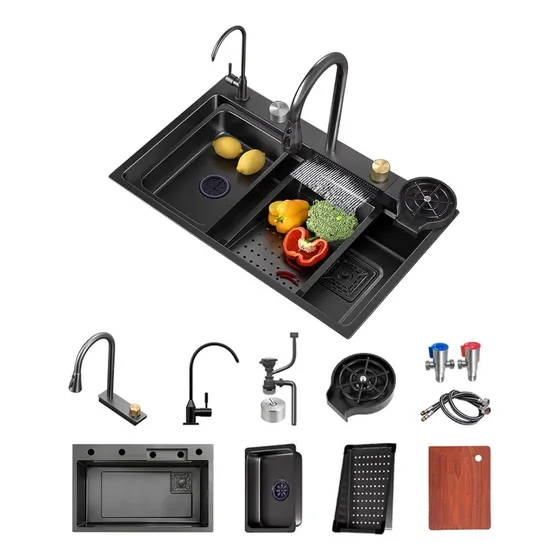 Cocina De Acero Inoxidable Fregaderos 80*45 2grifo De Cocina