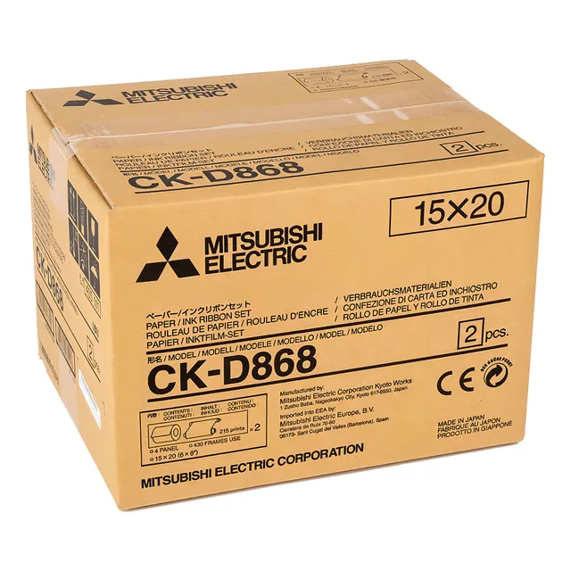 Kit Papel Térmico Mitsubishi Ckd868 Para Mitsubishi D80dw Color Blanco