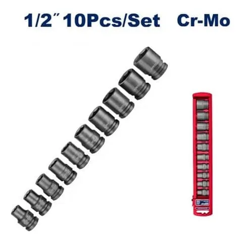 Juego De Dados De Impacto 1/2  10 Piezas Emtop