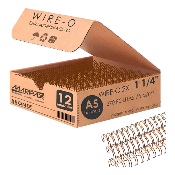 Wire-o Para Encadernação A5 1 1/4 2x1 Para 270fl Bronze 12un