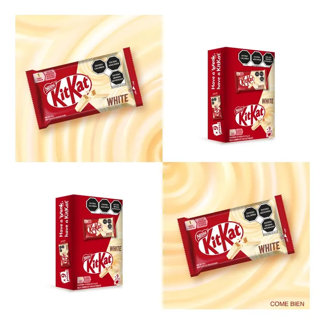 Nestlé Kit Kat White Barra De Chocolate Blanco 9pz 373.5g