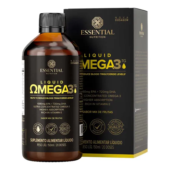 Super Omega 3 Tg Liquido 150 Ml Essential Nutrition Sabor Mix De Frutas