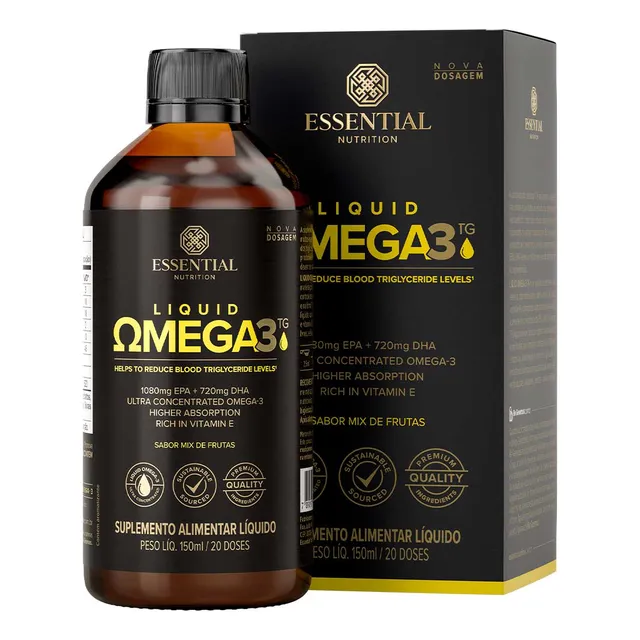 Super Omega 3 Tg Liquido 150 Ml Essential Nutrition Sabor Mix De Frutas
