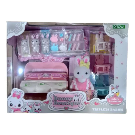 Bunny Boutique Triplets Babies Mama Mas 3 Conejitos Ditoys