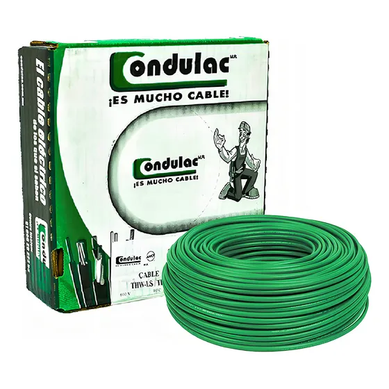Caja 100 Mts Cable Verde Thw Cal 10 Awg 100%cobre Condulac