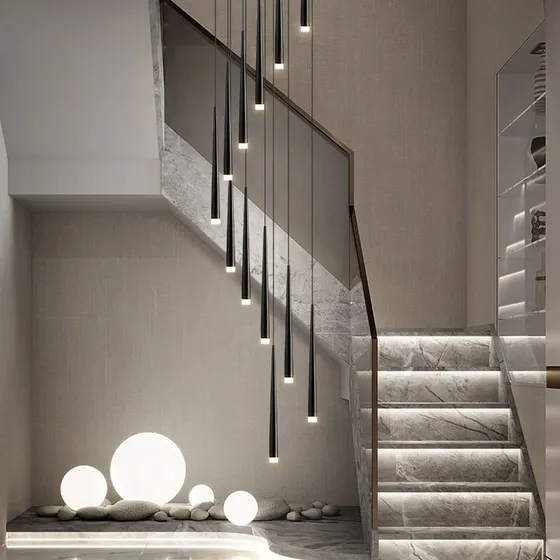 Tty Lampara Escalera Larga Casa Campo Duplex Lujo Giratoria