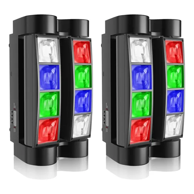 Mini Spider Rgbw Efectos Luz 8x3w Dmx512 Led Luces Dj, 2 Pcs