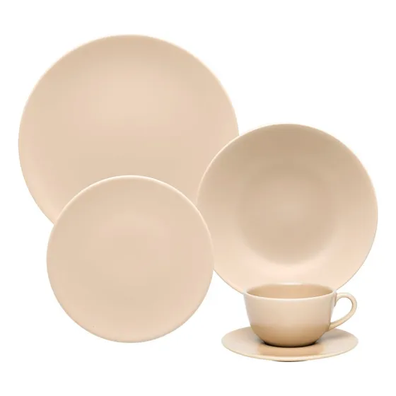 Juego de vajilla Unni Merengue Oxford Plain de 30 piezas