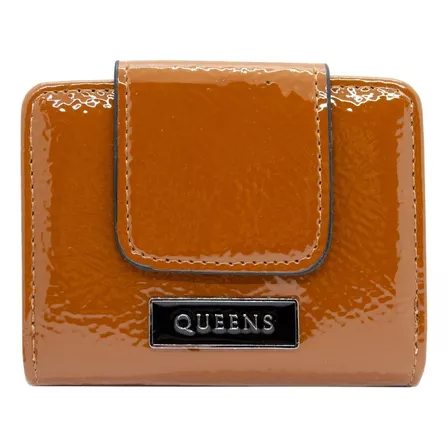 Queens Billetera Mujer Cuero Sintético Qw22 Small Azul Color Marrón Qw22small