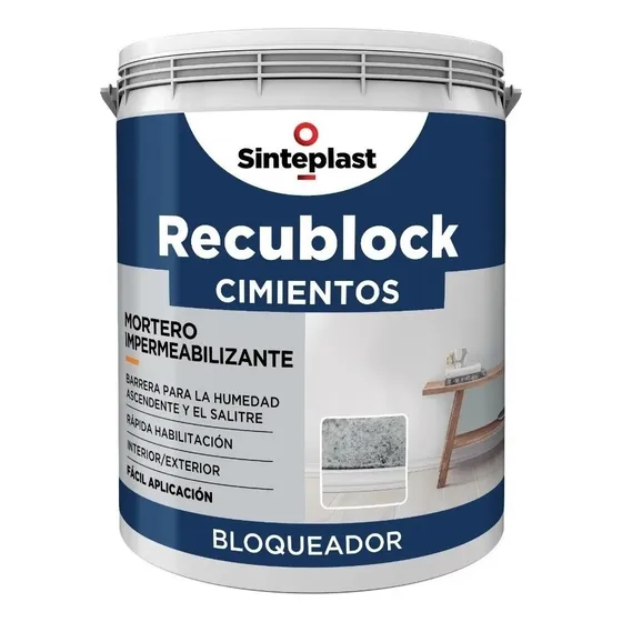 Sinteplast Recublock Cimientos Bloqueador De Humedad 12kg Color Blanco
