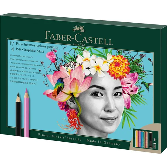 Set Faber Castell Polychromos & Pitt Graphite Matte 23 Pzs Trazo