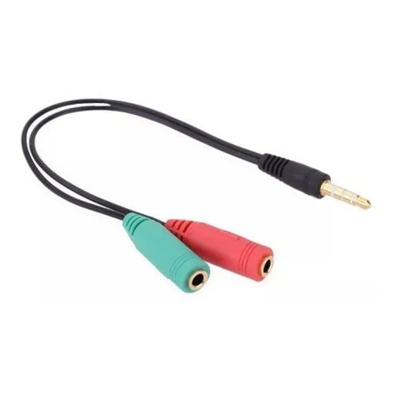 Adaptador Audio 3,5mm Pc Celular Micrófono Y Auricular