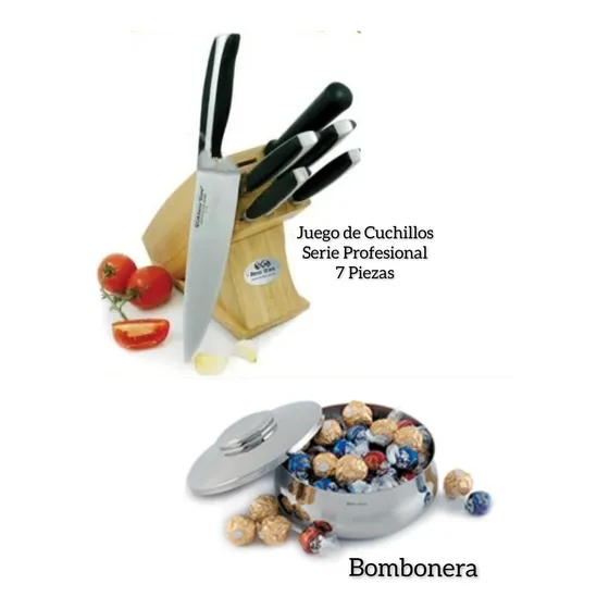 Juego De Cuchillos Renaware Serie Profesional + Bombonera 