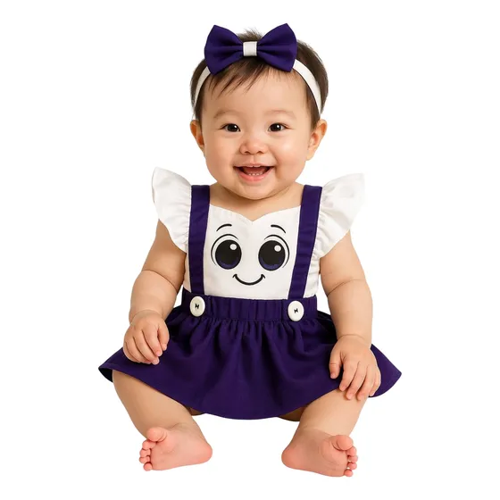Roupa De Bebê Bolofofos Romper Menina Laço Blogueirinha