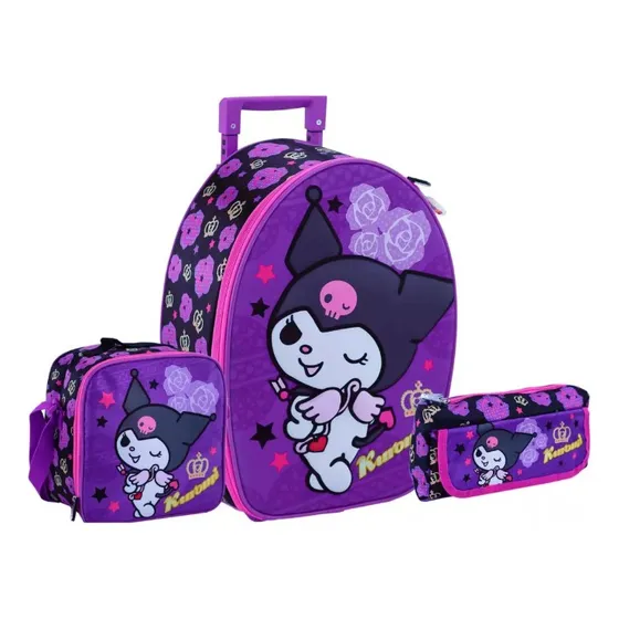 Set Scool Ranger Maleta Lonchera Cartuchera Kuromi 3d