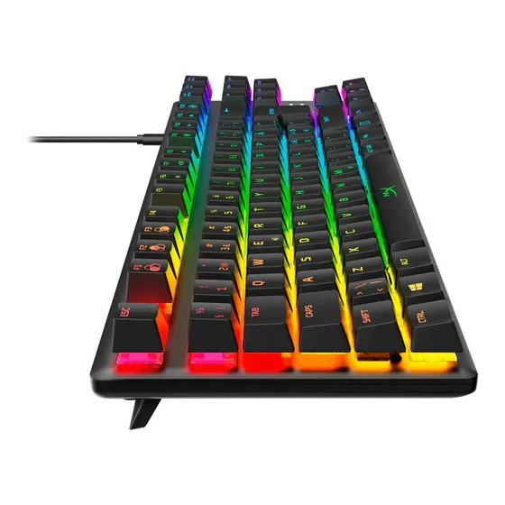 Teclado gamer HyperX Alloy QWERTY Red inglês US cor preto com luz RGB